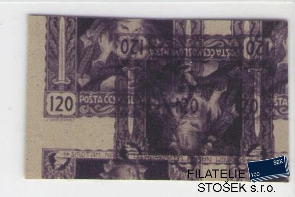 ČSR I známky 32 Zt - Šedozelený papír - Násobný tisk