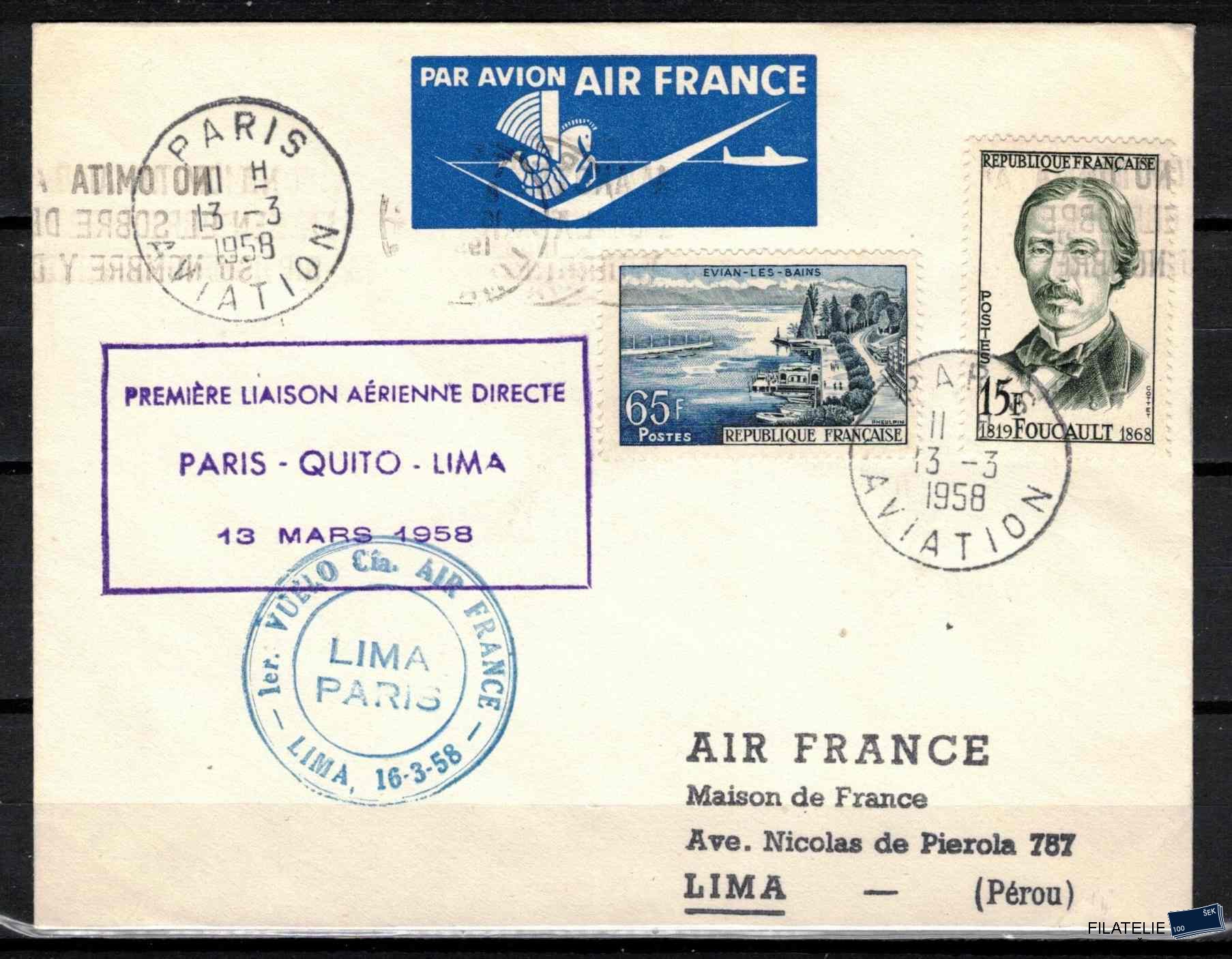 Francie známky Letecký dopis