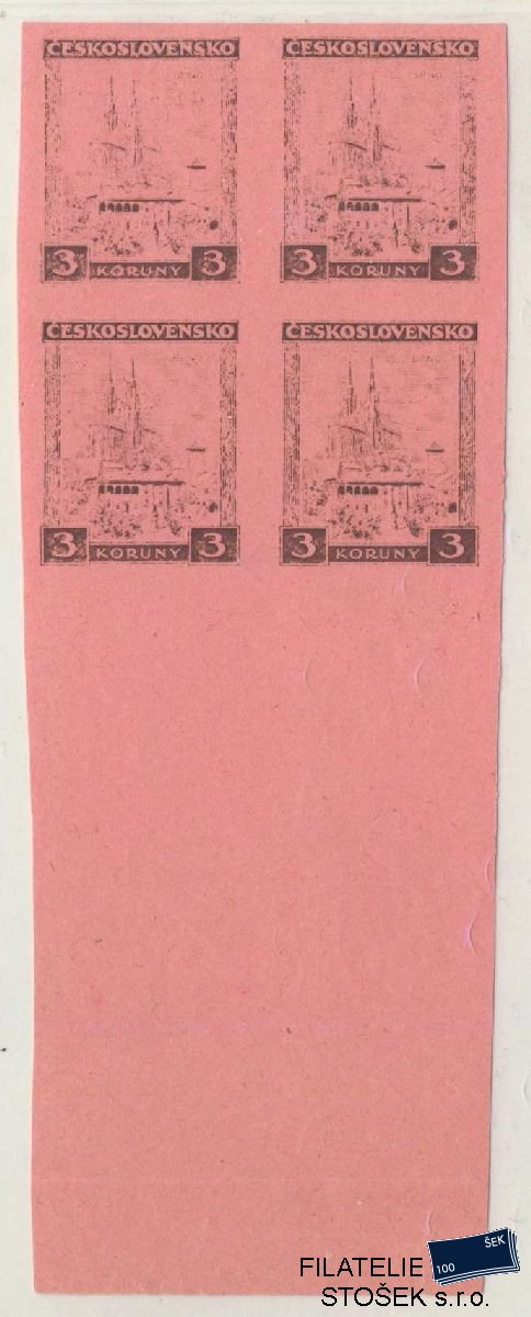 ČSR I známky 254 Zt 4 Blok - Růžový papír