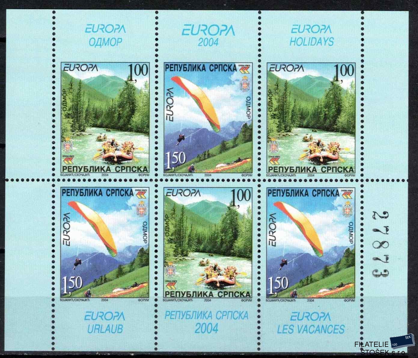 Bosna a Herzegovina - Srbská pošta známky Mi 300-1 soutisk te sešitku