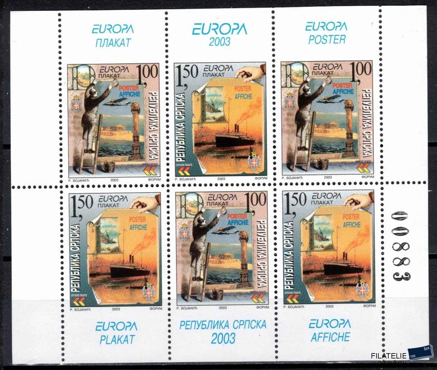 Bosna a Herzegovina - Srbská pošta známky Mi 271-2 soutisk te sešitku