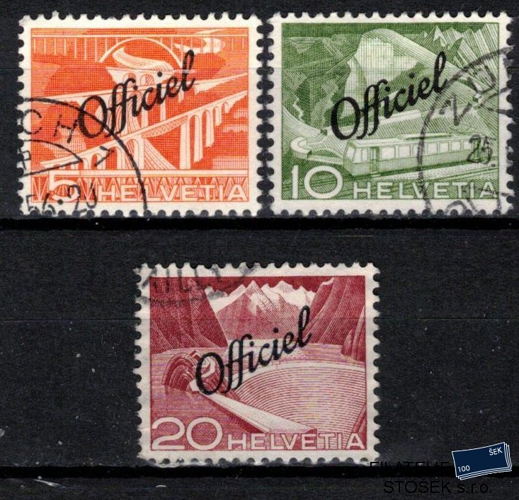 Švýcarsko známky Mi D 64-5+67 sestava známek