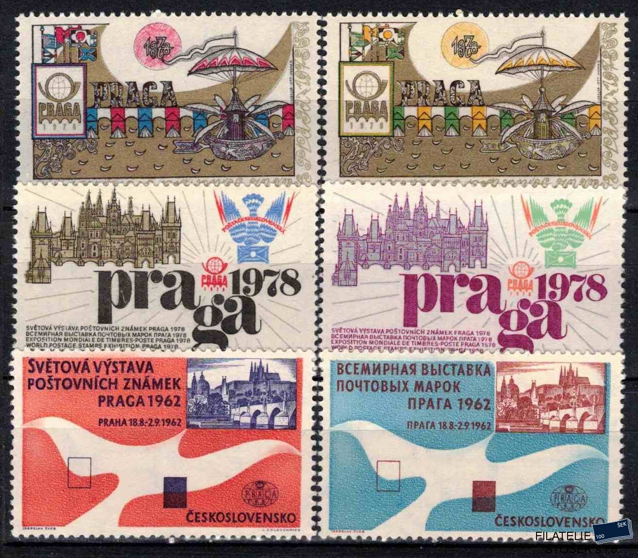 ČSSR zálepky - Praha 1962 a 1968 sestav zálepek