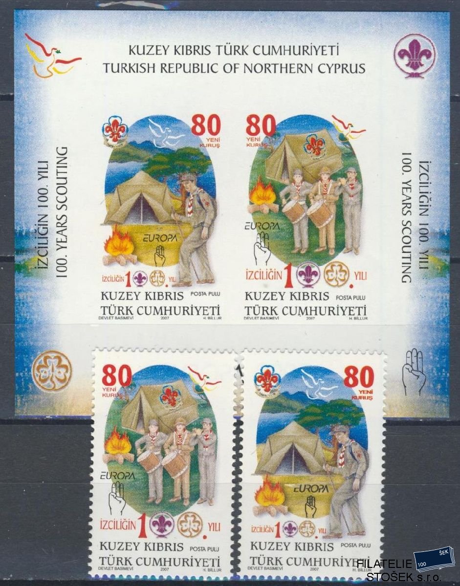 Turecký Kypr známky Mi 659-60 + Bl 26