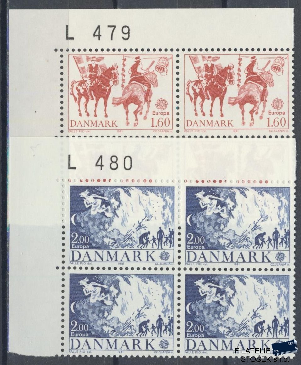 Dánsko známky Mi 730-31 4 Blok