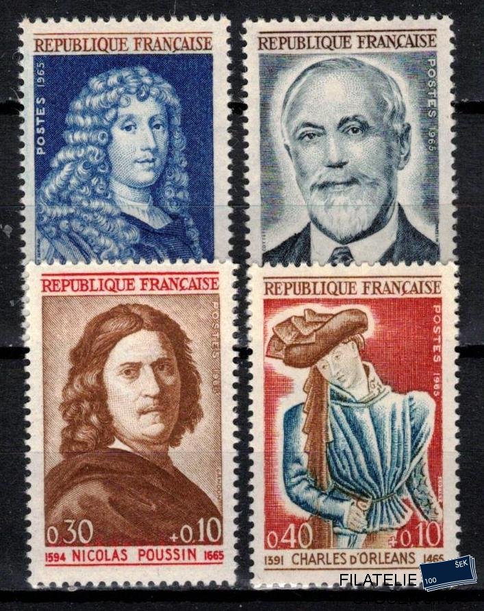 Francie známky Mi 1500 ex Osobnosti 1965 sestava známek