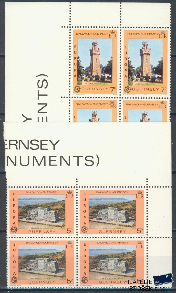 Guersney známky Mi 161-62 4 Blok