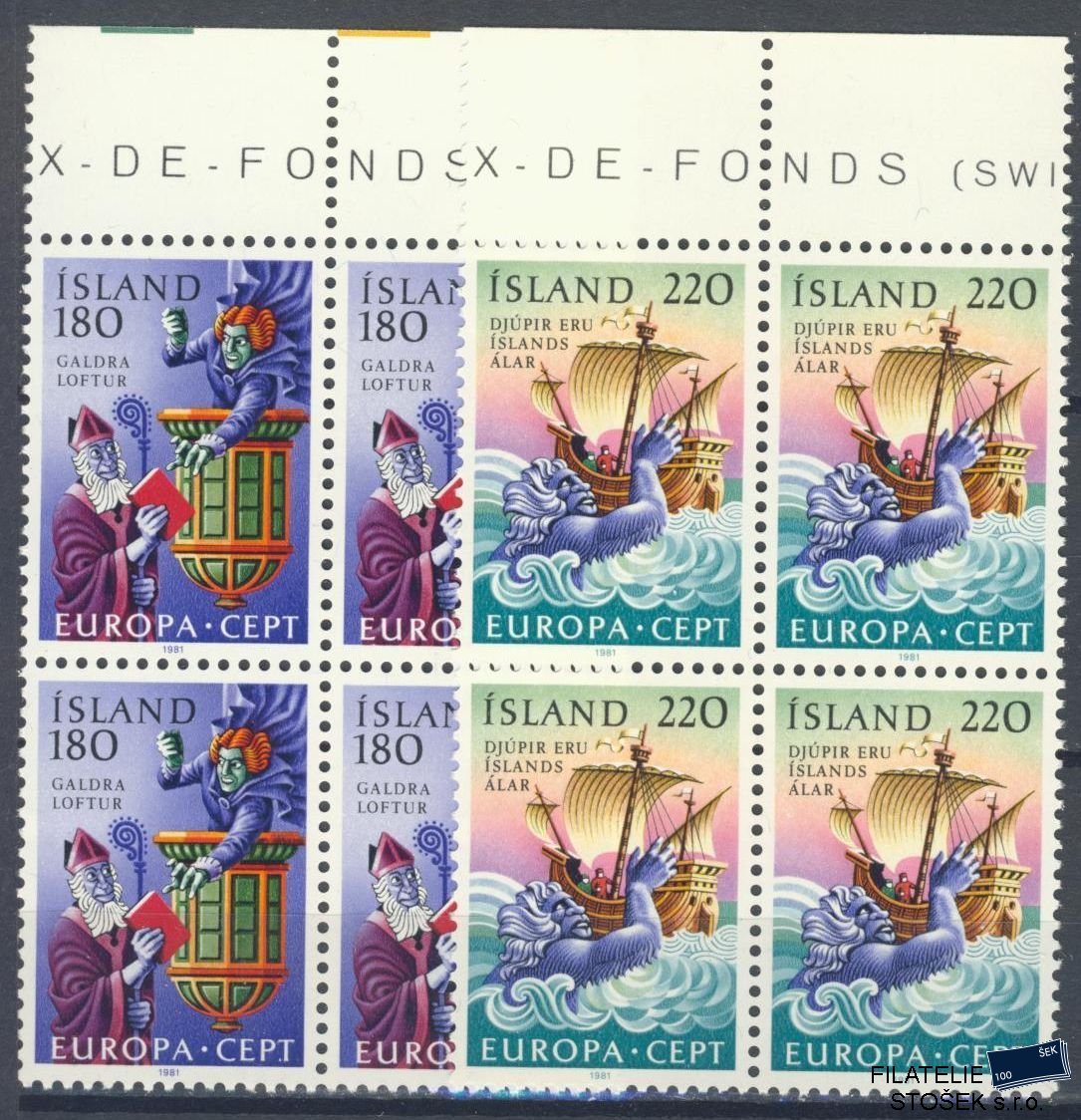 Island známky Mi 565-66 4 Blok