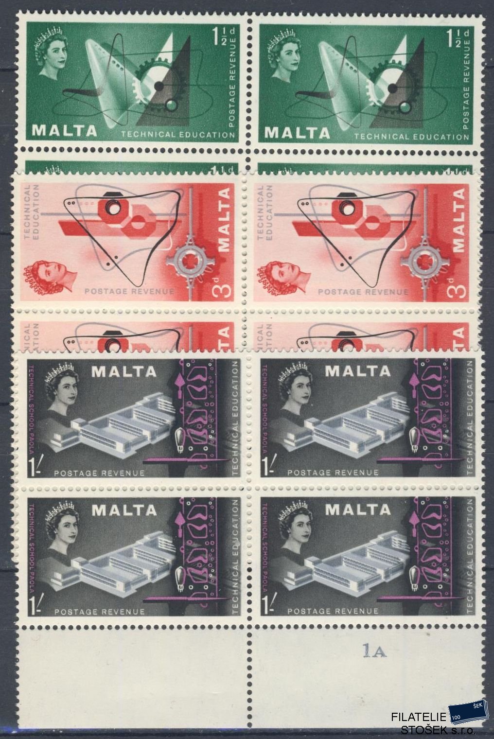 Malta známky Mi 257-59 4 Blok
