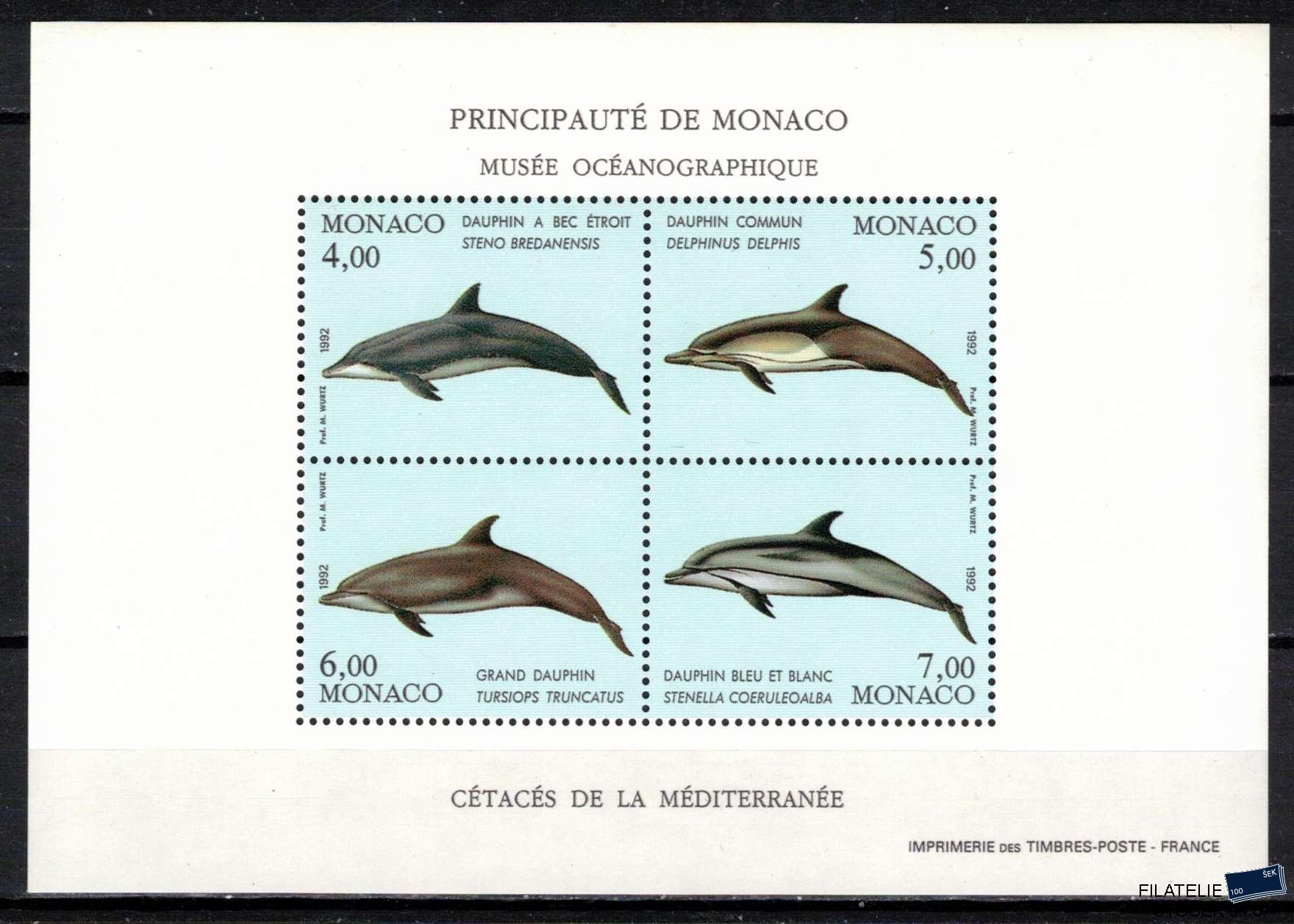 Monako známky Mi 2058-61 - Bl.54