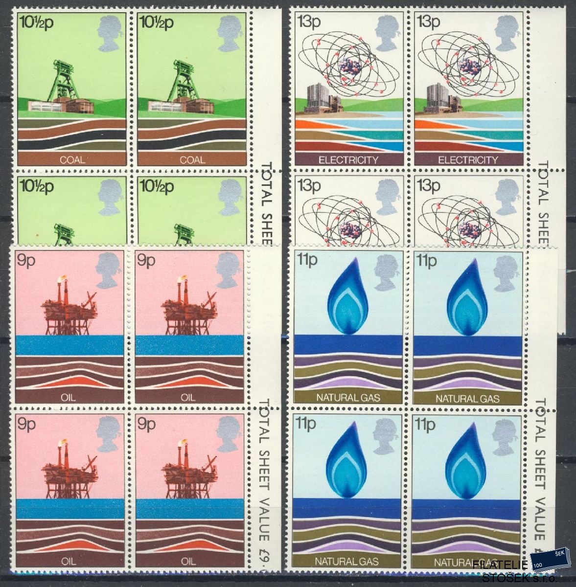 Anglie známky Mi 756-59 4 Blok