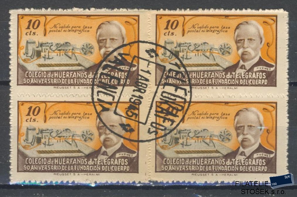 Španělsko známky - Huerfanos de telegrafos 1944 - Valencia - 4 Blok