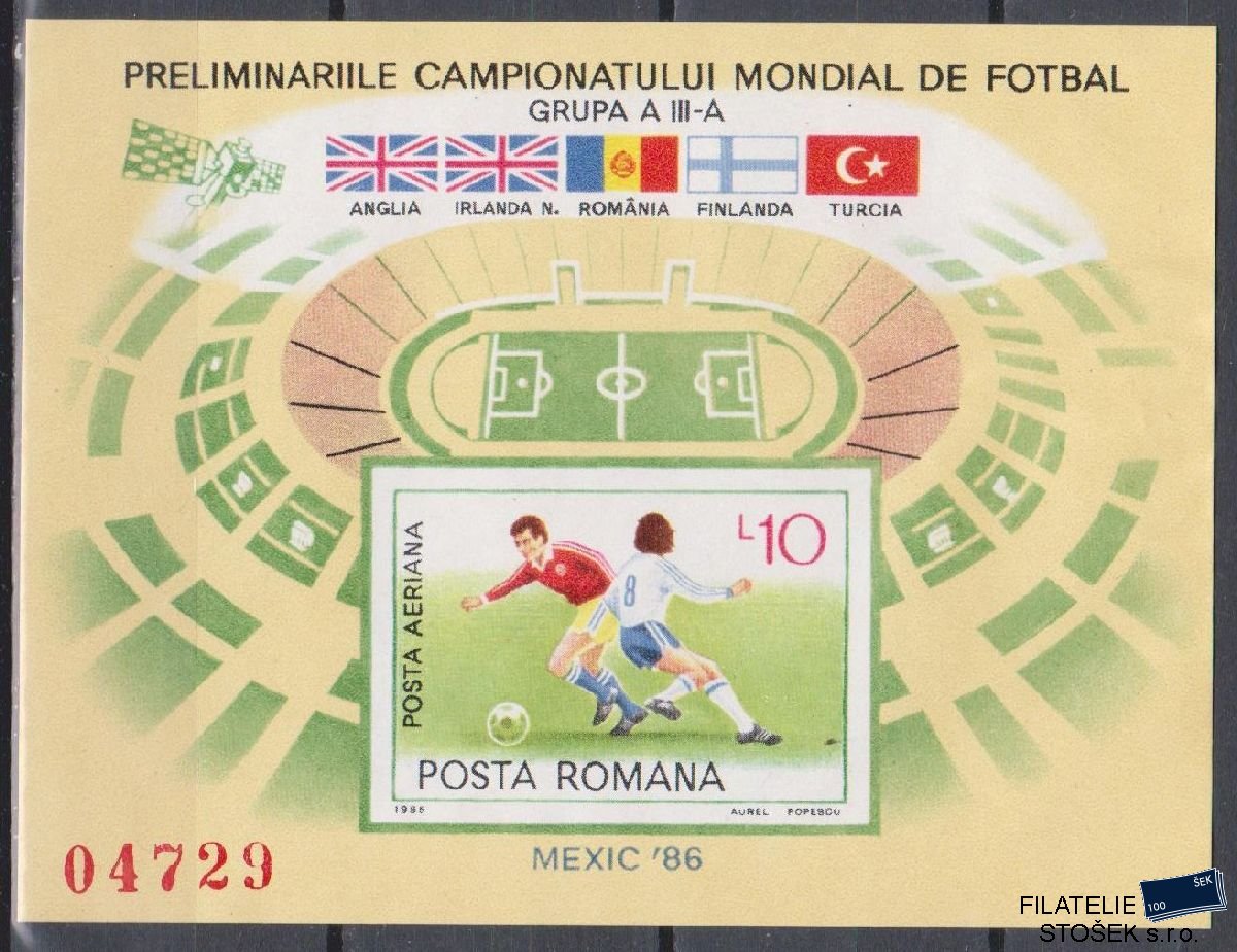 Rumunsko známky Mi Blok 219 KVP Zvlněný