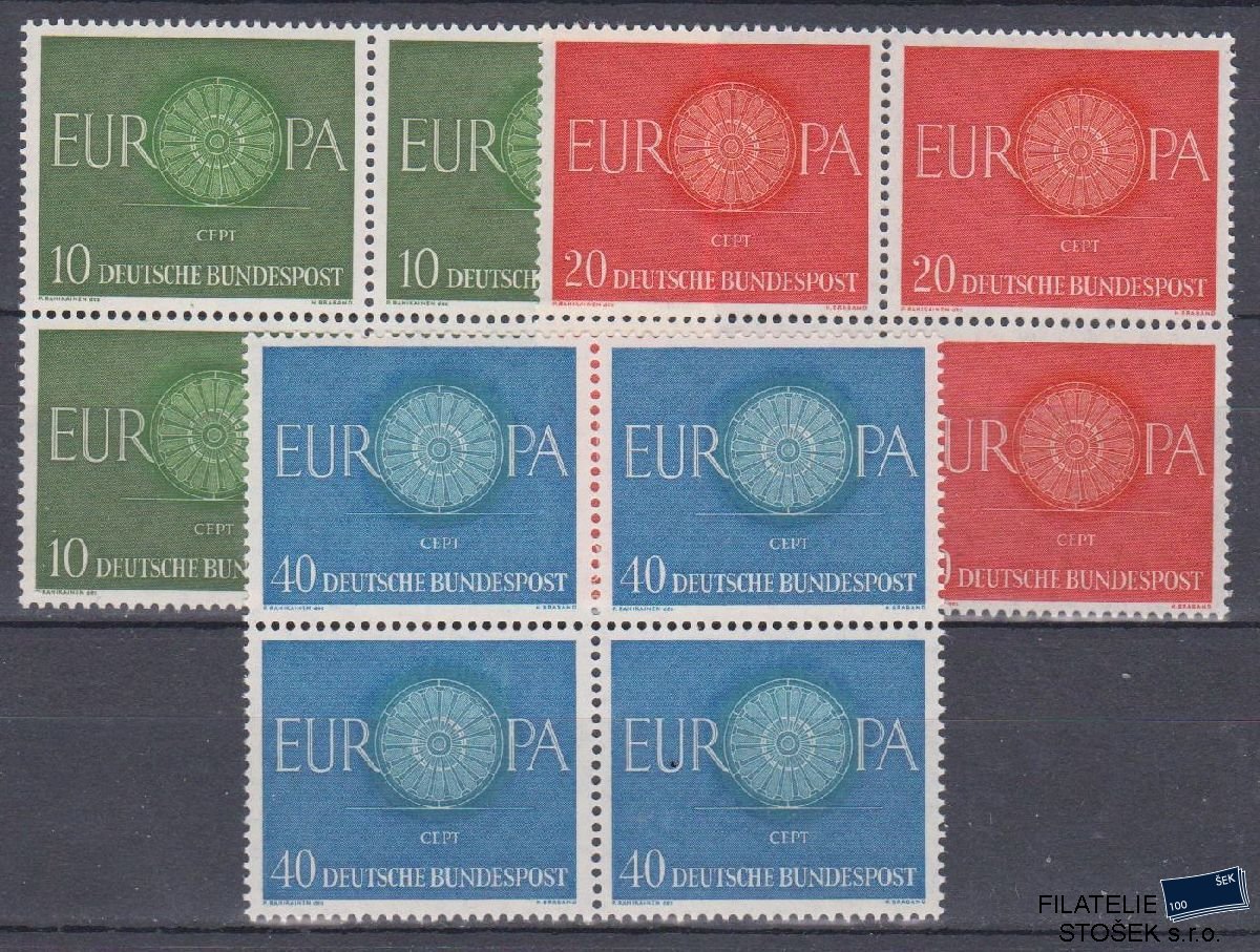 Bundes známky Mi 337-39 4 Blok