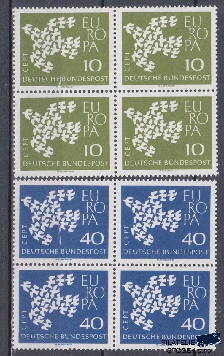 Bundes známky Mi 367-68 4 Blok