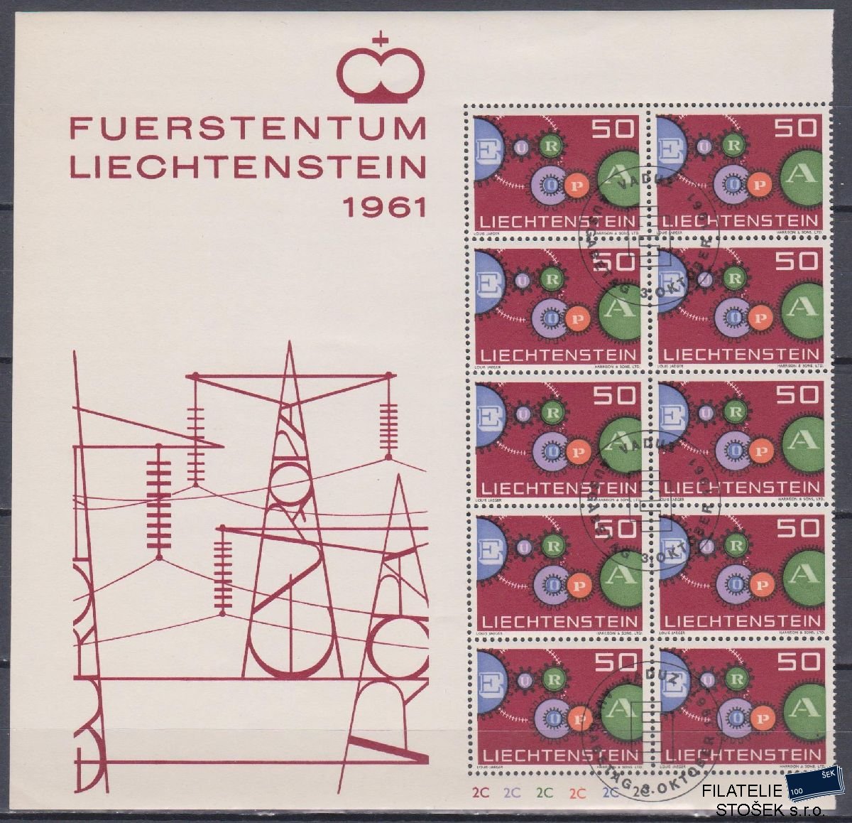 Liechtenstein známky Mi 414 10 Blok 2B