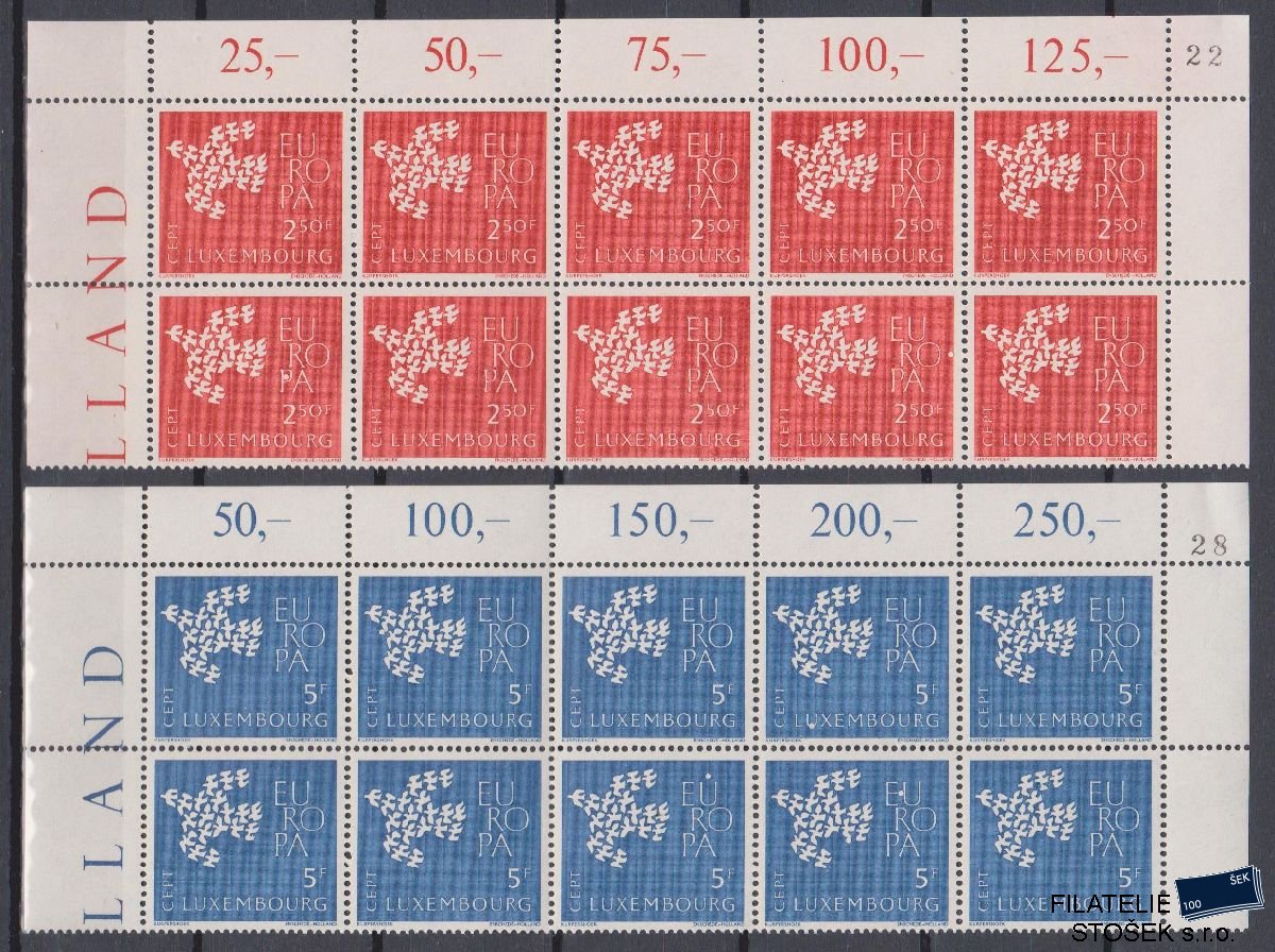 Lucembursko známky Mi 647-48 10 Blok Rohový