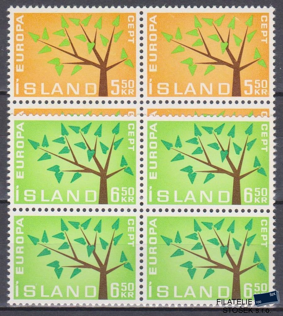 Island známky Mi 364-65 4 Blok