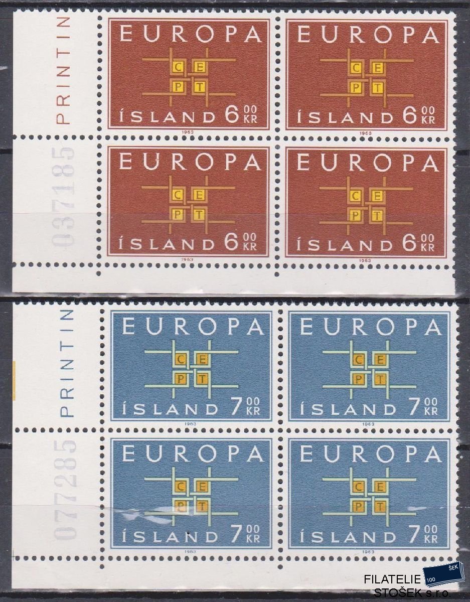 Island známky Mi 373-74 4 Blok Rohový