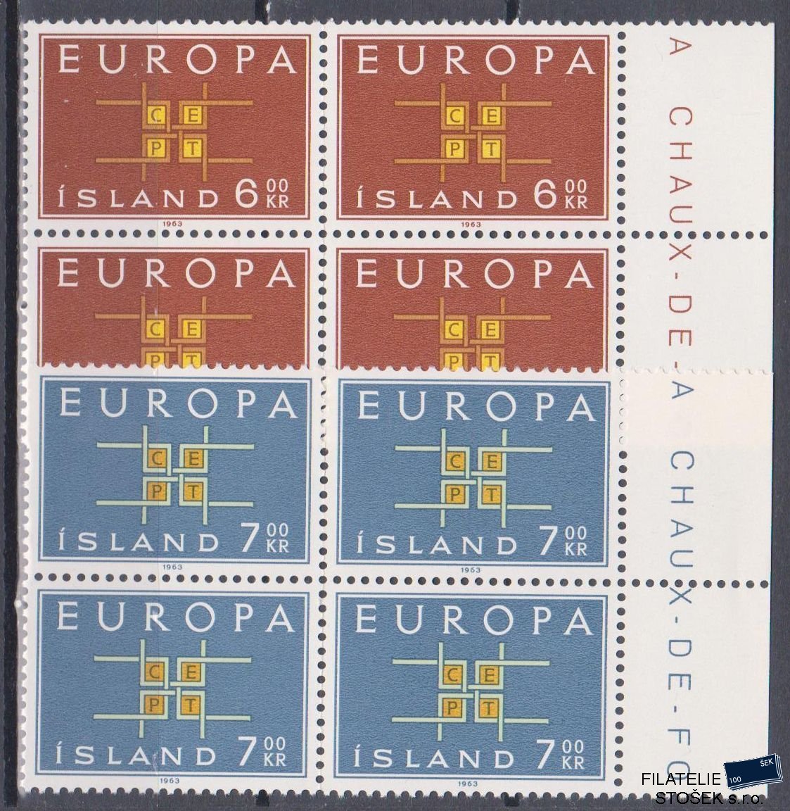 Island známky Mi 373-74 4 Blok