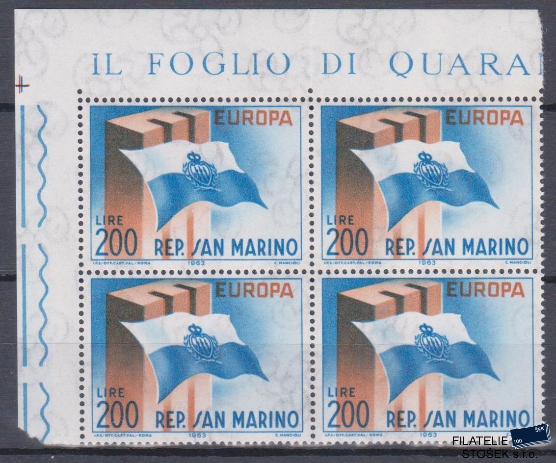 San Marino známky Mi 781 4 Blok Rohový