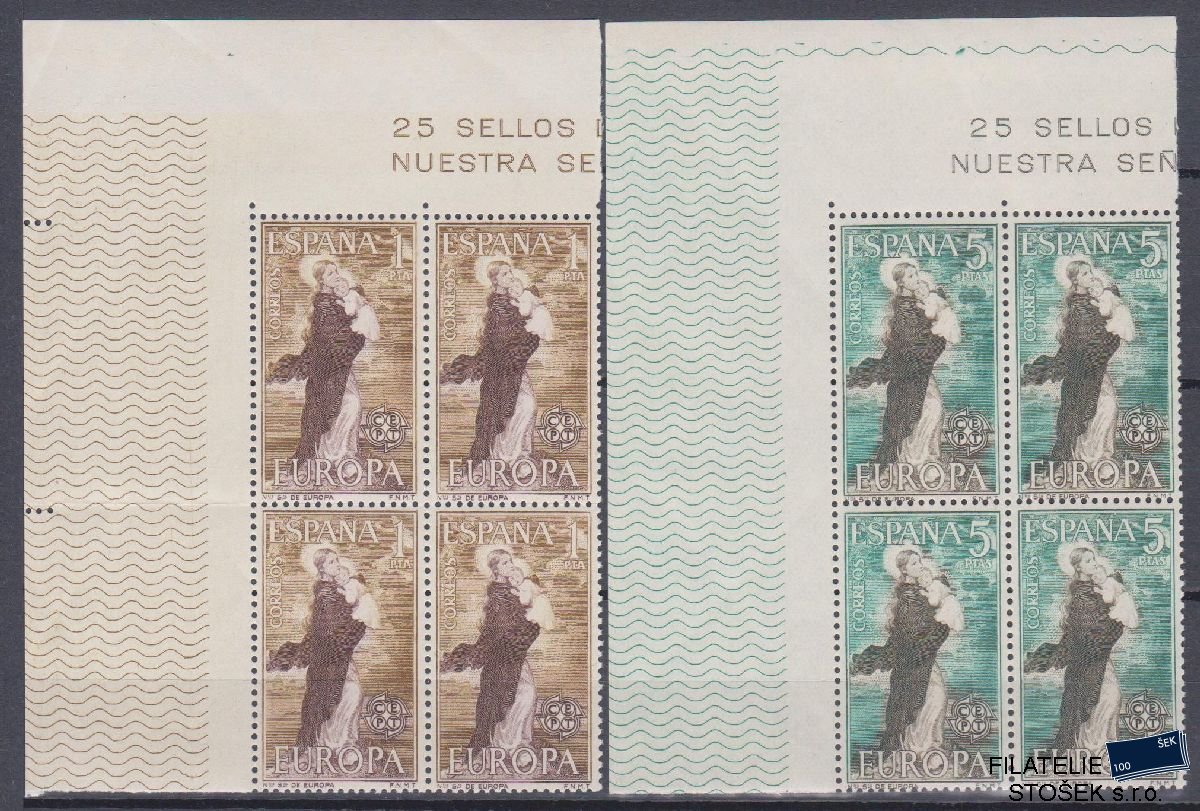 Španělsko známky Mi 1411-12 4 Blok Rohový