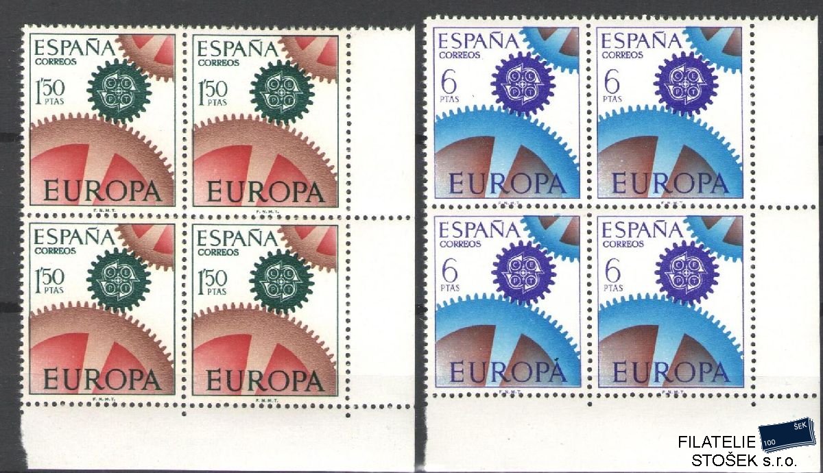 Španělsko známky Mi 1682-83 4 Blok Rohový