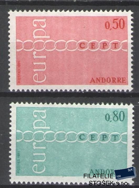 Francouzská Andora známky Mi 232-33