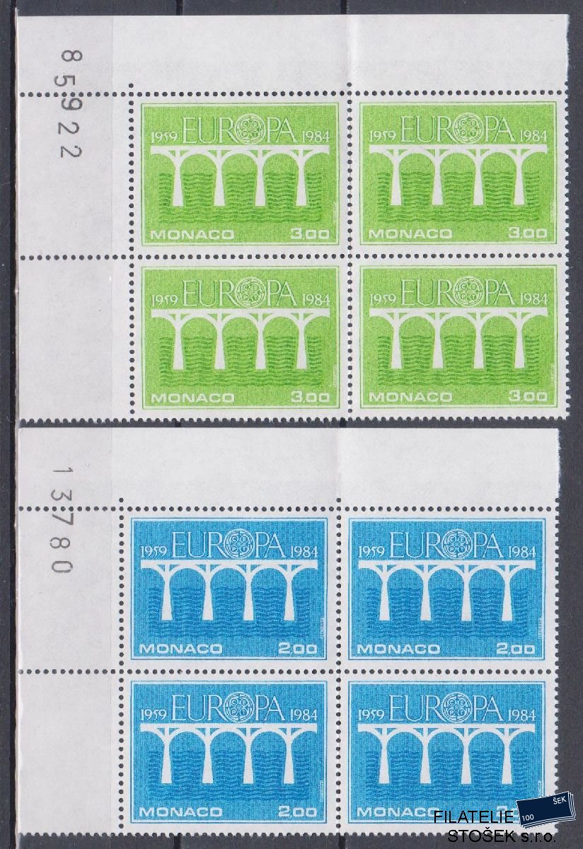 Monako známky Mi 1622-23 4 Blok Rohový