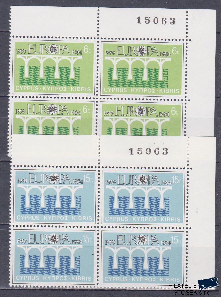 Kypr známky Mi 611-12 4 Blok Rohový