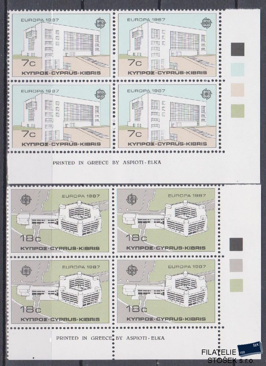 Kypr známky Mi 681-82 4 Blok Rohový