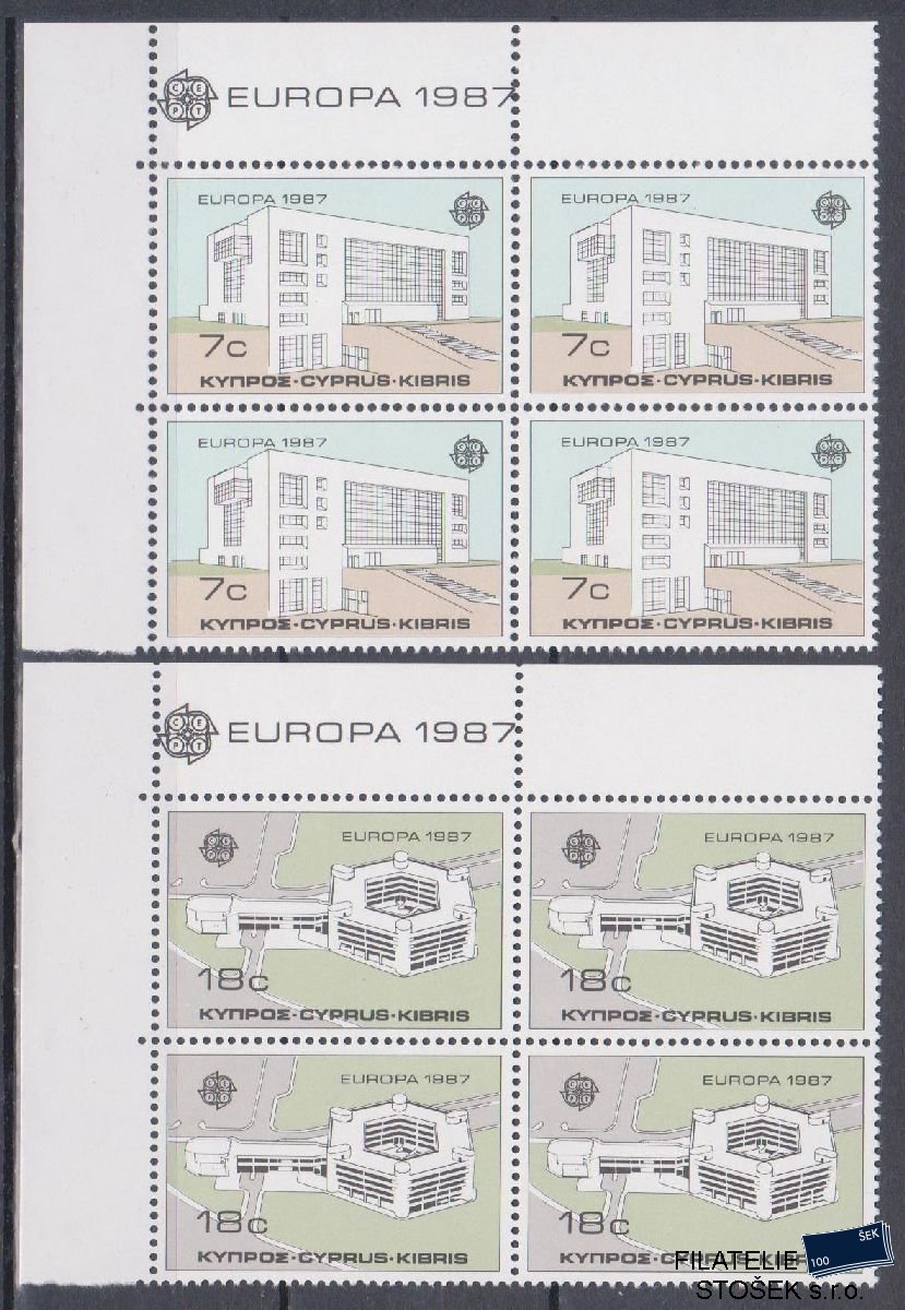 Kypr známky Mi 681-82 4 Blok Rohový