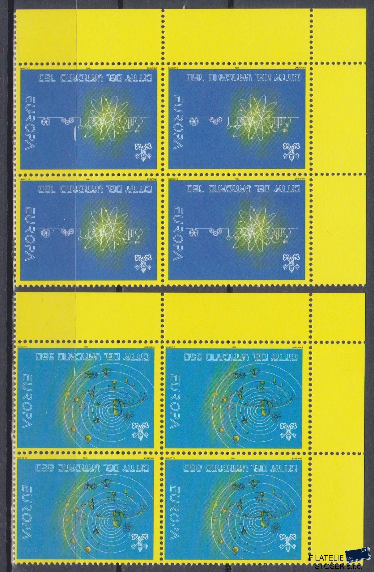 Vatikán známky Mi 1122-23 4 Blok Rohový