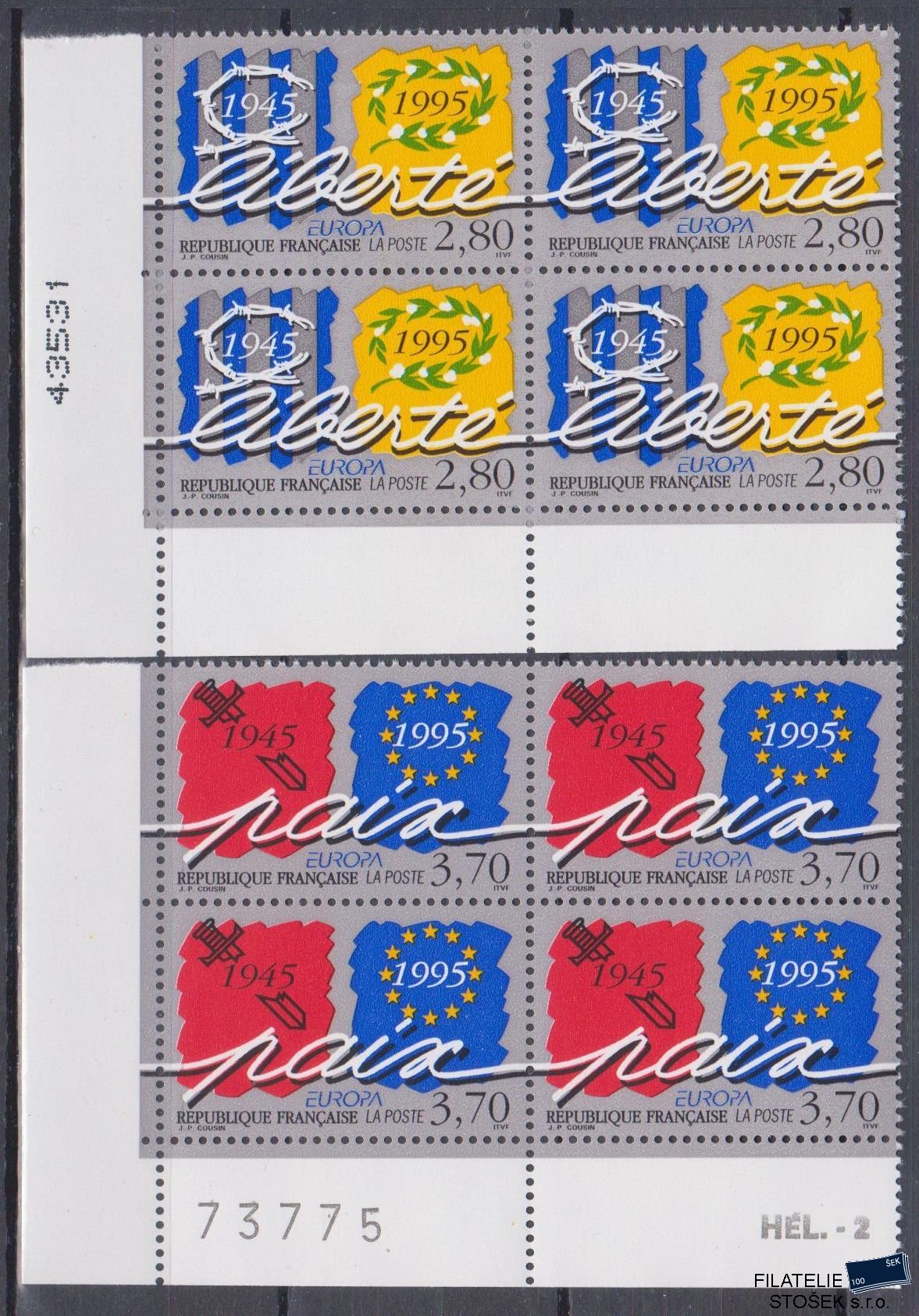 Francie známky Mi 3084-85 4 Blok