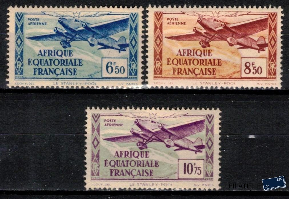 Afr. equatoriale známky Yv PA 36-7+39 sestava známek