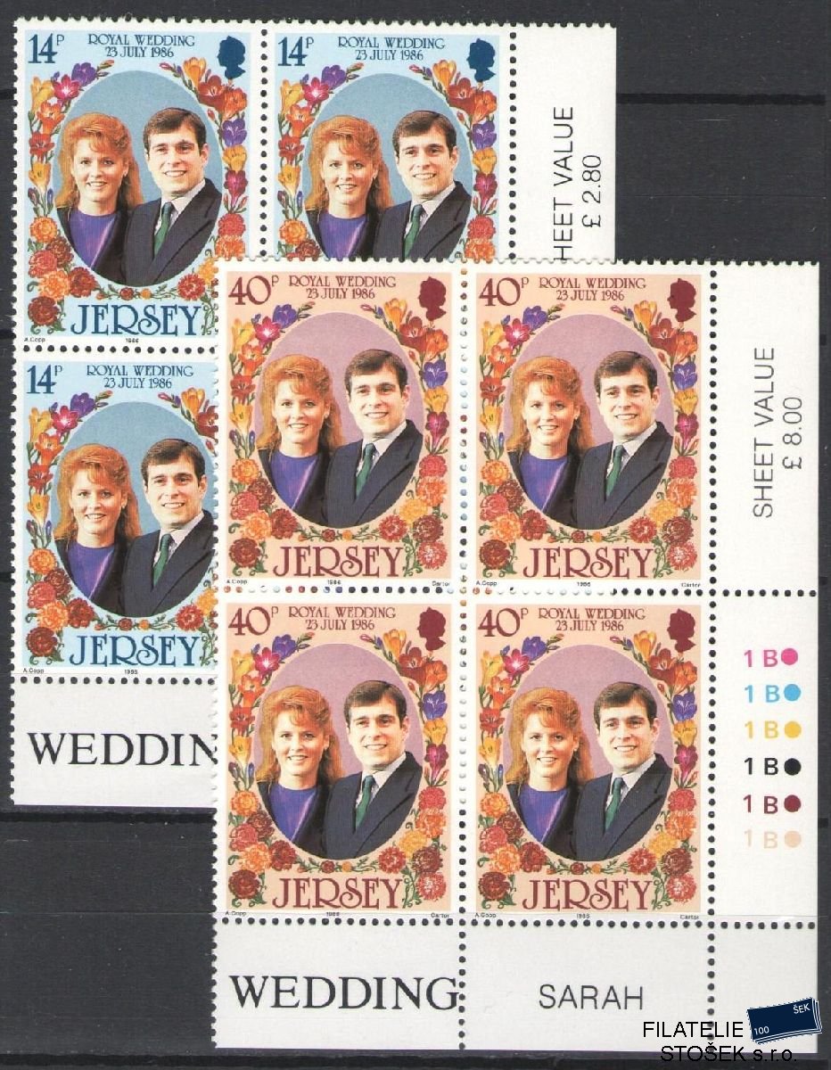 Jersey známky Mi 586-87 4 Blok