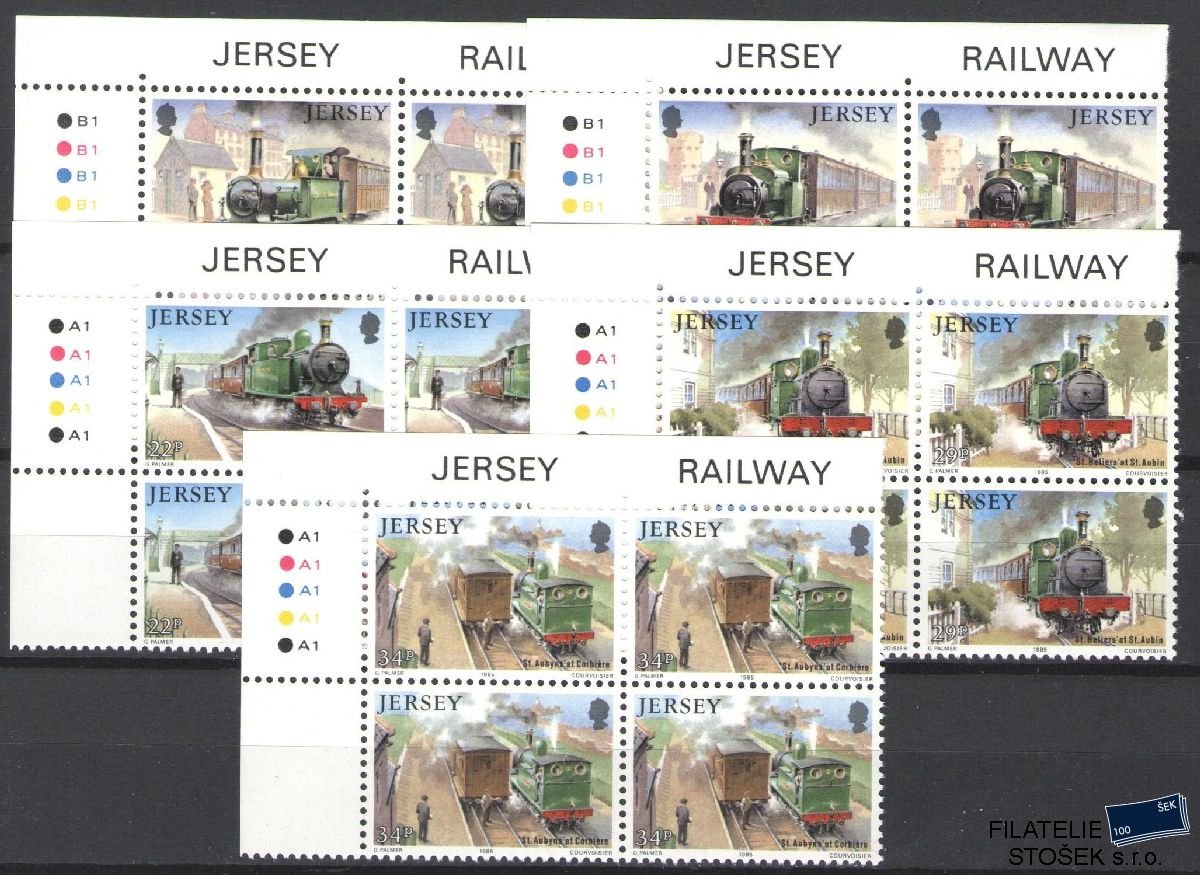 Jersey známky Mi 365-69 4 Blok