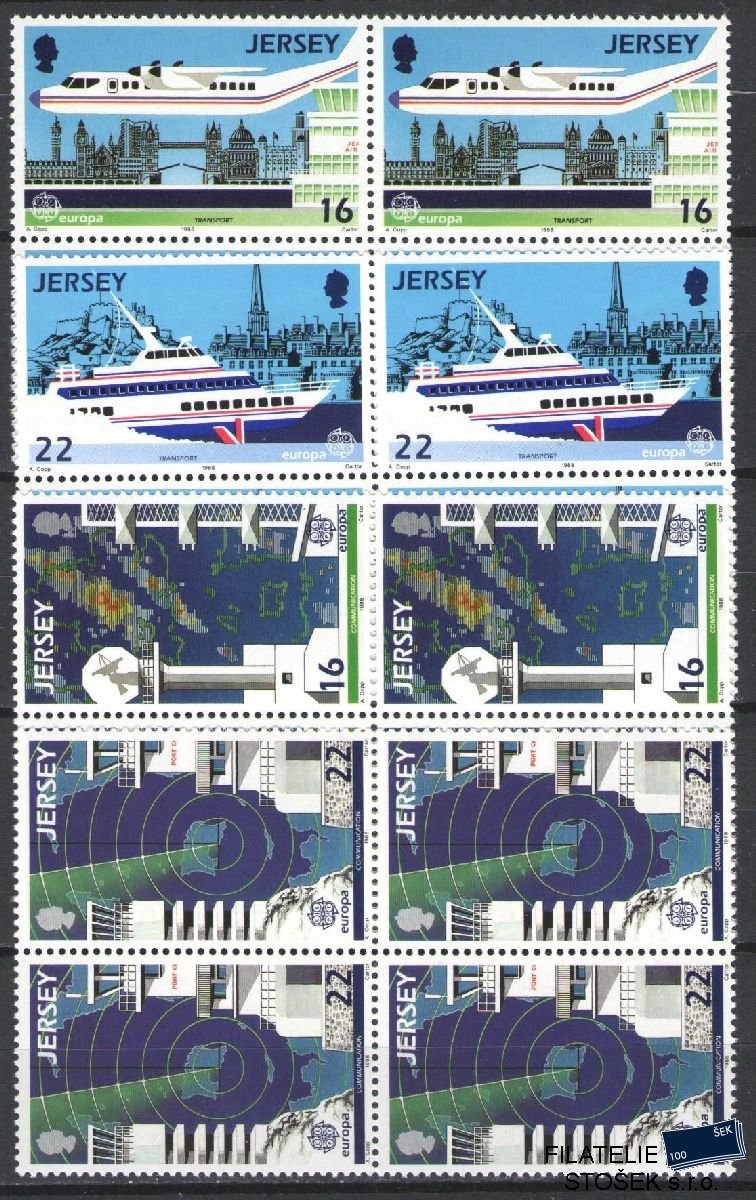 Jersey známky Mi 435-38 4 Blok