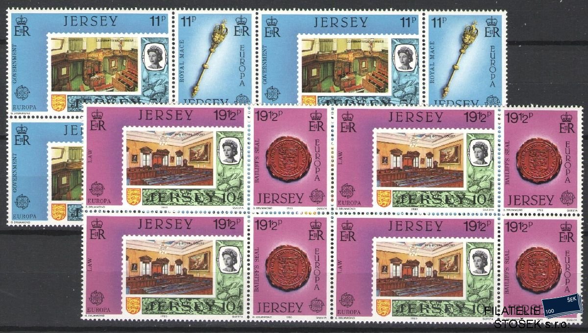 Jersey známky Mi 299-302 4 Blok