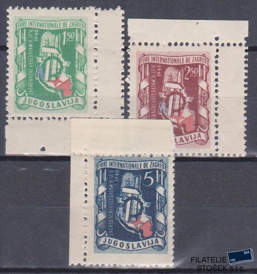 Jugoslávie známky Mi 539-41 2x Dvojitý perforace