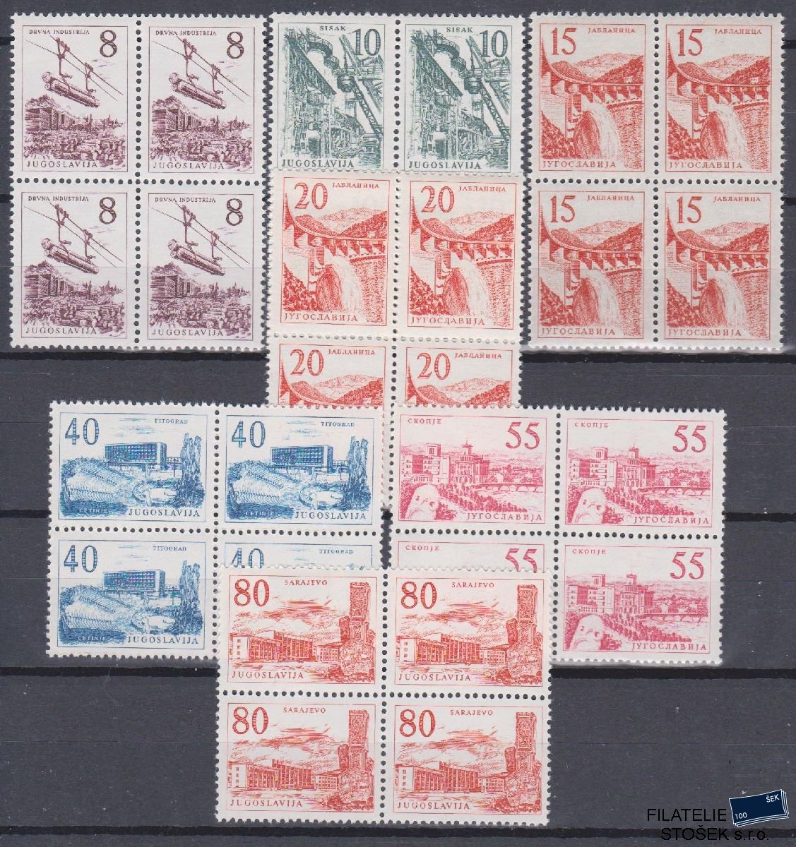 Jugoslávie známky Mi 891-97 4 Blok NK - Bez 893