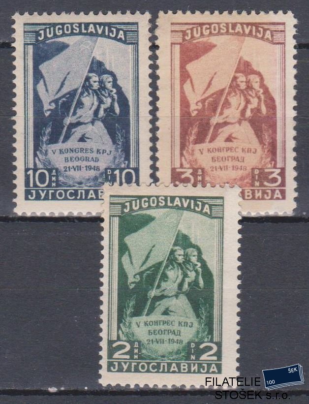 Jugoslávie známky Mi 542-44 - KVP Nahnědlý papír