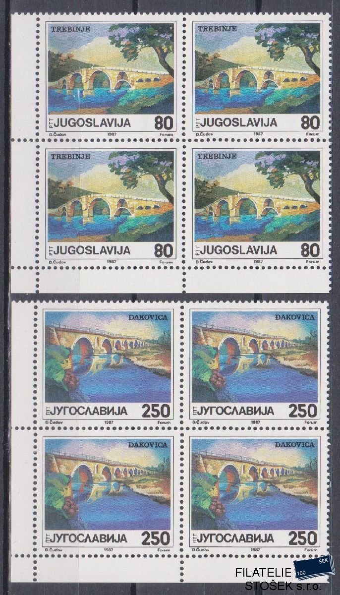 Jugoslávie známky Mi 2243-44 4 Blok
