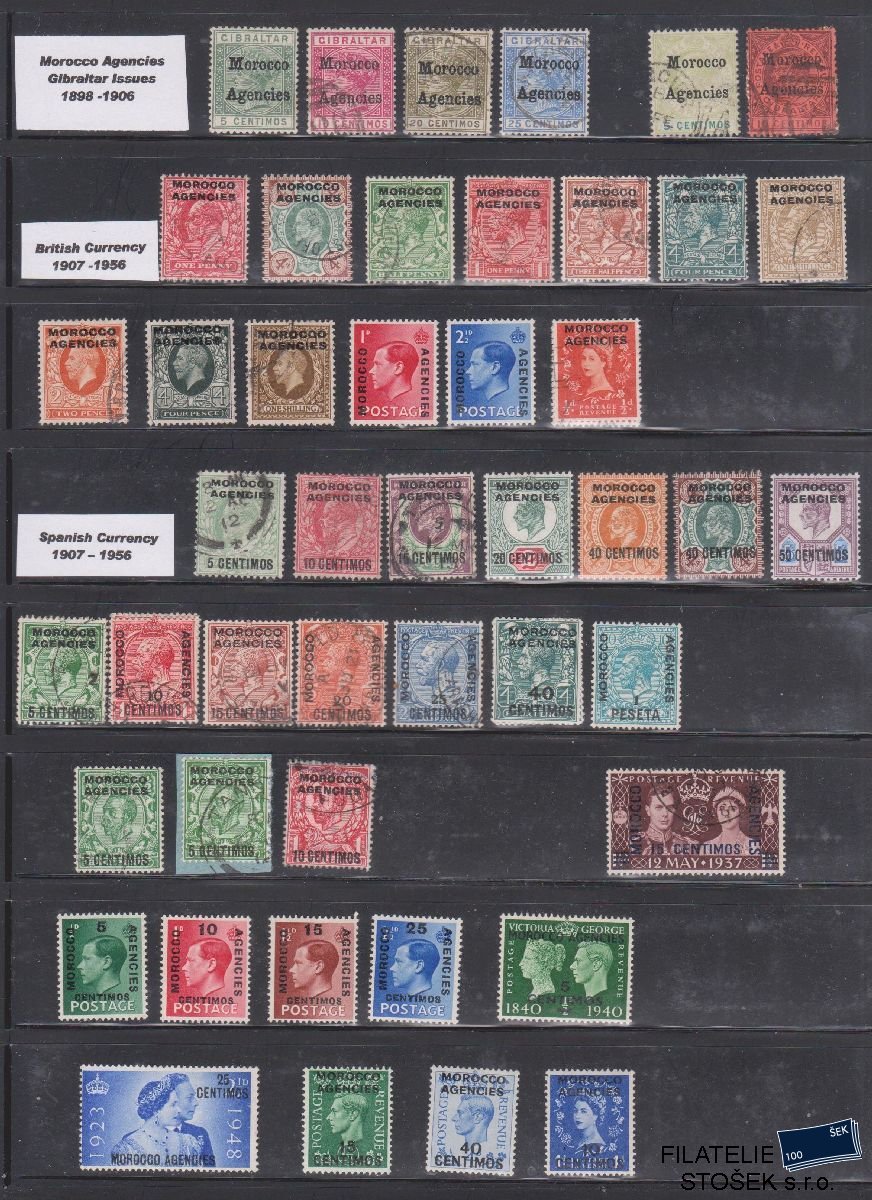 Anglické poštovní úřady partie známek