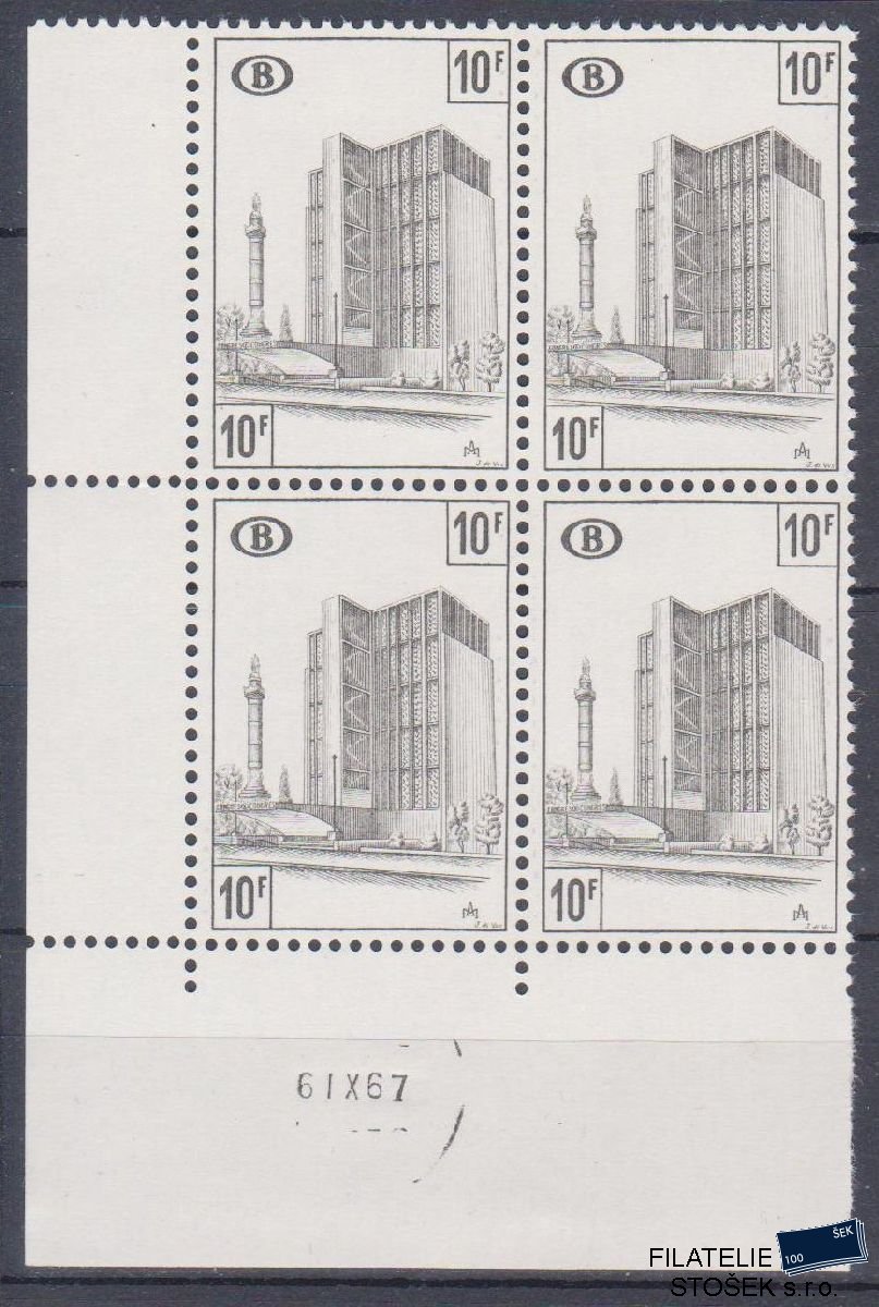 Belgie známky Mi E 344 4 Blok Rohový