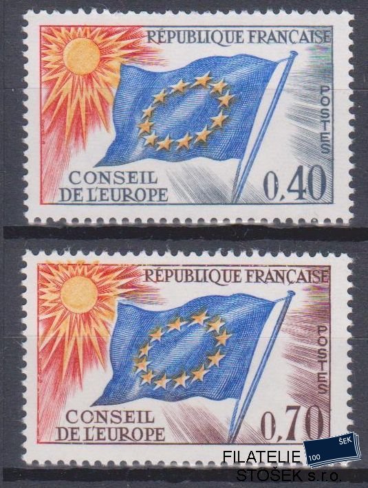 Francie služební Europarat známky Mi 13-14