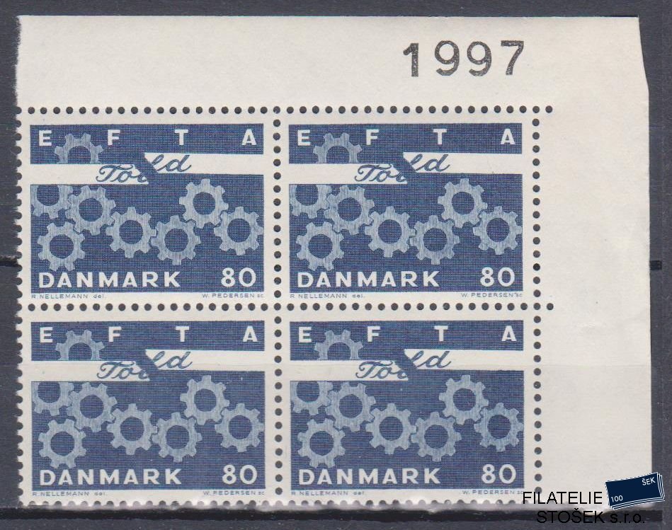 Dánsko známky Mi 450x 4 Blok