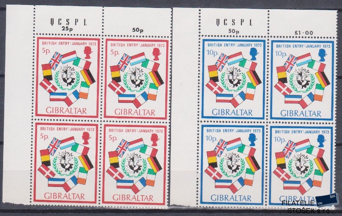 Gibraltar známky Mi 297-98 4 Blok