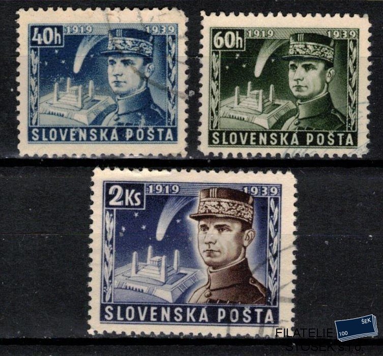 Slovensko známky 34-5+37 sestava známek
