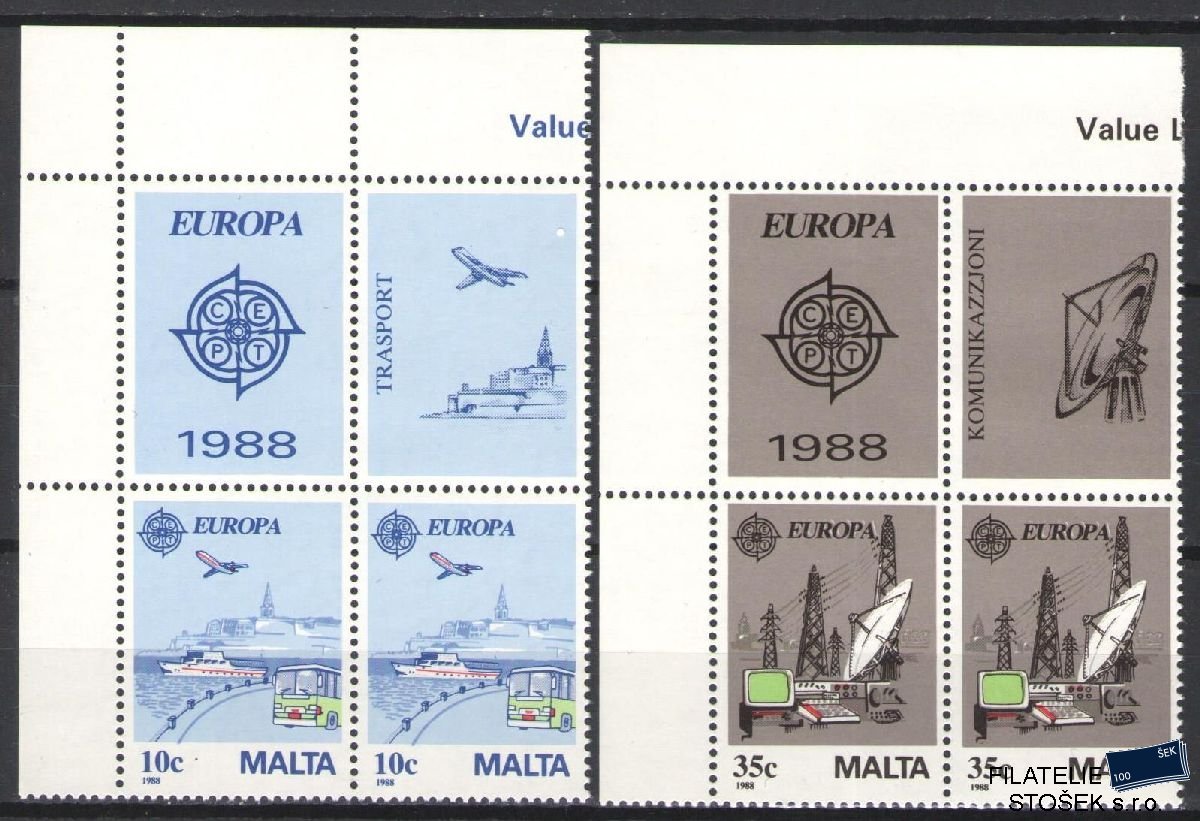 Malta  známky Mi 794-95 4 Blok